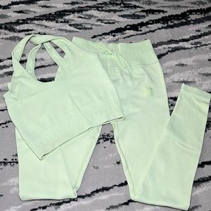 Bo+Tee XS top, XS bottoms, light green